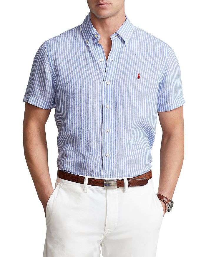 Polo Ralph Lauren Classic Fit Striped Linen Shirt | Bloomingdale's