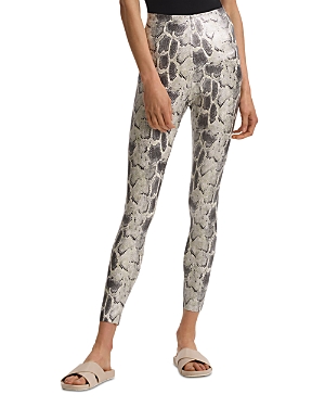 Shop Commando Faux Leather Animal Print Leggings In Fog Python