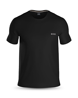 Shop Hugo Boss Mix & Match Cotton Blend Embroidered Logo Graphic Tee In Black