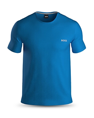 Hugo Boss Mix & Match Cotton Blend Embroidered Logo Graphic Tee In Blue