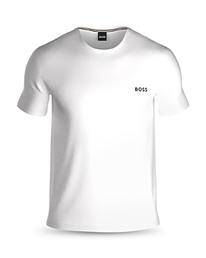 Hugo Boss Mix & Match Cotton Blend Embroidered Logo Graphic Tee In White