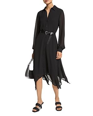 Shop Michael Michael Kors Button Down Midi Dress In Black