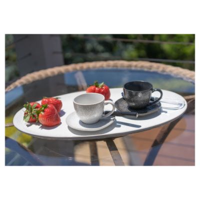 Serene Oval Serving Platter, Creme