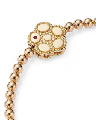 18K Yellow Gold Daisy Diamond Flower Bangle Bracelet - Exclusive