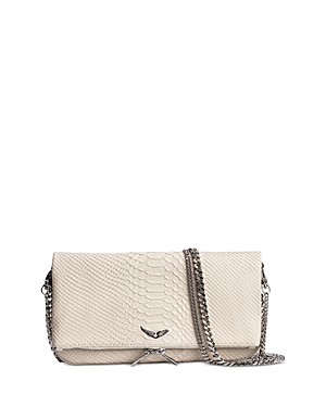 Shop Zadig & Voltaire Rock Savage Flash Embossed Leather Clutch