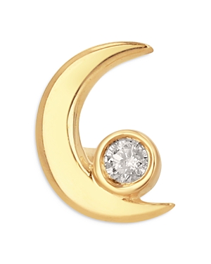 Moon & Meadow 14k Yellow Gold Diamond Moon Single Stud Earring