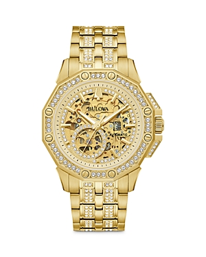 Shop Bulova Octava Crystal Watch, 42mm In Gold