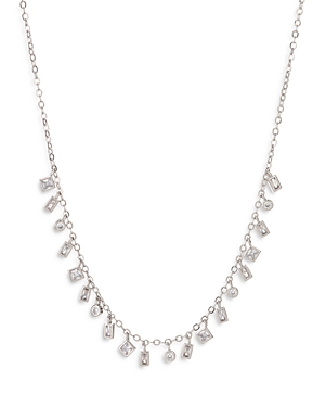 Luv Aj Crystal Shaky Charm Statement Necklace in Silver Tone, 16-18.5