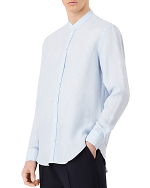 Armani Collezioni Emporio Armani Regular Fit Linen Shirt In Solid Medium