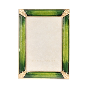 Shop Jay Strongwater Leonard Pave Corner Picture Frame, 4 X 6 In Emerald