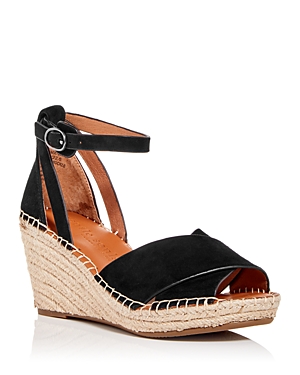 Gentle Souls By Kenneth Cole Women's Charli Ankle Strap Espadrille Wedge Sandals In Black