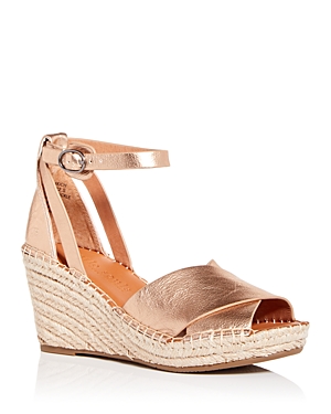 Gentle Souls By Kenneth Cole Women's Charli Ankle Strap Espadrille Wedge Sandals In Rose Gold