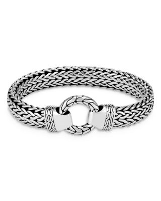 Men's Sterling Silver Classic Chain Ring Clasp Bracelet, 11mm