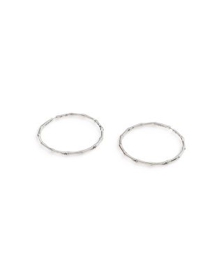 Sterling Silver Bamboo Hoop Earrings, Large