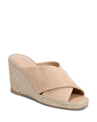 Vince Women's Gaelan Square Toe Brown Crossover Espadrille Wedge ...