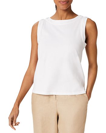 HOBBS LONDON Maddy Button Trim Tank Top | Bloomingdale's