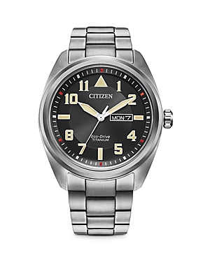 Shop Citizen Eco-drive Garrison Super Titanium Watch, 42mm In Black/silver