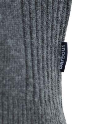 Holden Wool Tartan Trim Regular Fit Quarter Zip Mock Neck Sweater