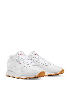 Shop Reebok Men's Classic Leather Lace Up Sneakers In White