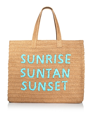 Btb Los Angeles Sunrise/sunset Straw Tote In Natural