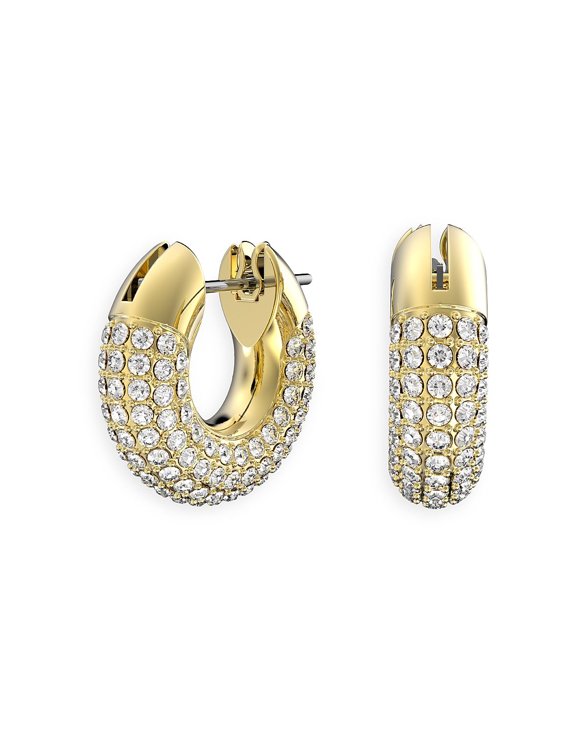 Swarovski Dextera Pave Tubular Huggie Hoop Earrings