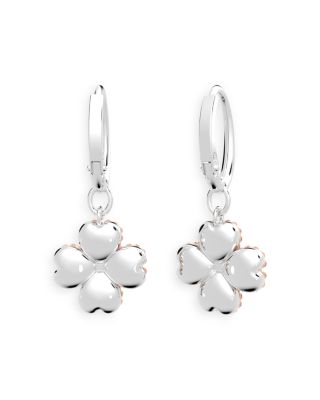 Swarovski Latisha Pink Flower Hoop Drop Earrings | Bloomingdale's