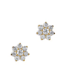 Women Lady Elegant Diamond Ear Stud Flower Earrings Women Jewelry Earrings Stud