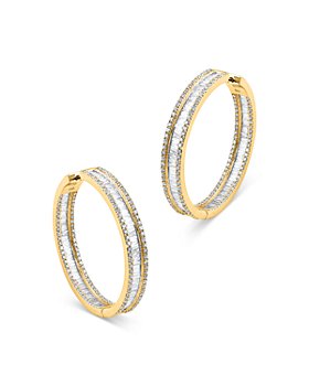 Bloomingdale's - Diamond Baguette & Round Inside Out Hoop Earrings in 14K Yellow Gold, 3.0 ct. t.w. - 100% Exclusive