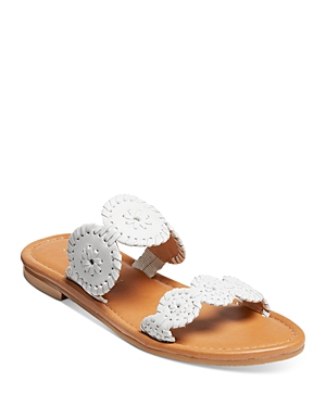 Jack Rogers Lauren Leather Two Band Sandals In White/white