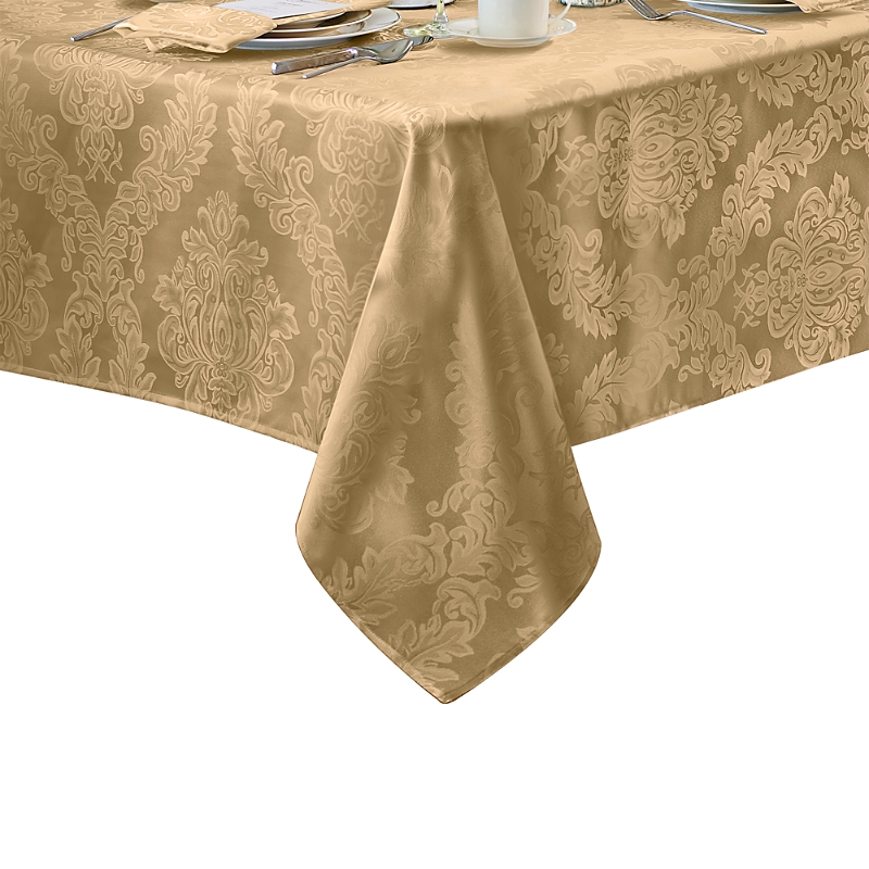 Elrene Home Fashions Elrene Barcelona Jacquard Damask Oblong Tablecloth, 120 X 60 In Gold