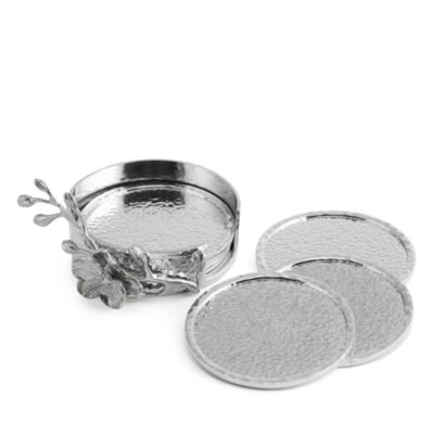 White Orchid Coasters, Set of 6