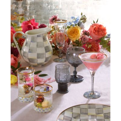 Sterling Check Enamel Pitcher