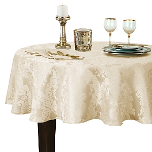 Elrene Home Fashions Elrene Barcelona Jacquard Damask Round Tablecloth, 90 X 90 In Antique