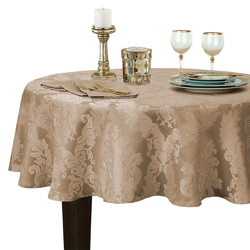 Elrene Barcelona Jacquard Damask Round Tablecloth, 70 x 70