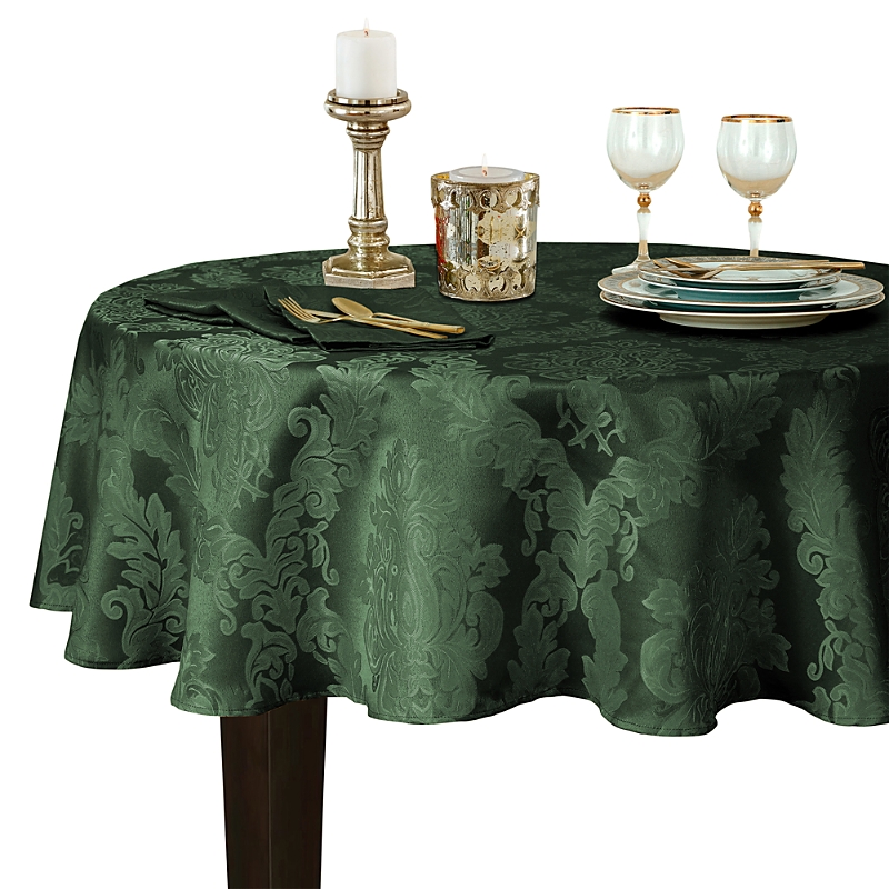 ELRENE HOME FASHIONS ELRENE BARCELONA JACQUARD DAMASK ROUND TABLECLOTH, 70 X 70