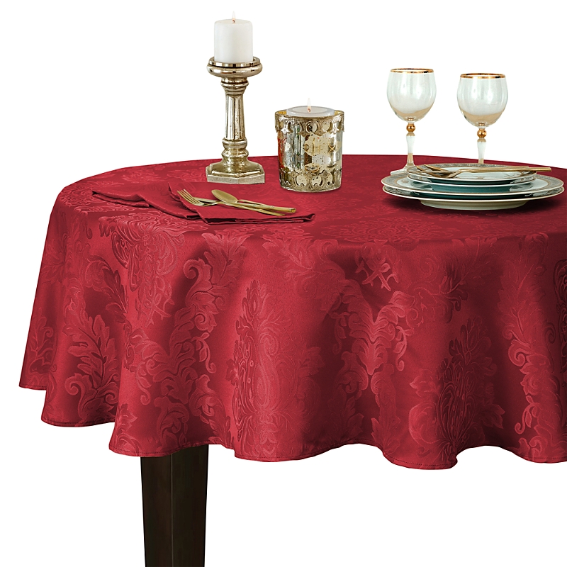 ELRENE HOME FASHIONS ELRENE BARCELONA JACQUARD DAMASK ROUND TABLECLOTH, 70 X 70