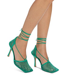 Women's Pointy Toe Transparent Mesh High Heels Pump Shoes Short Boots 5 Colors A 
