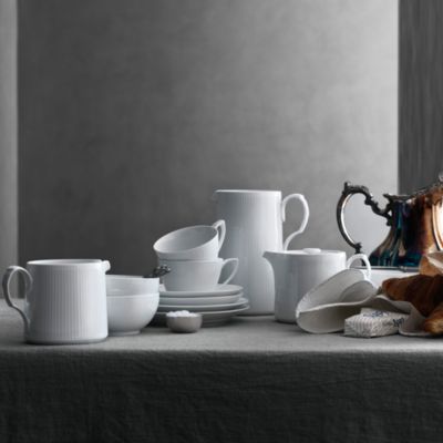 White Fluted Plain Cup & Saucer