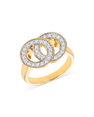 Bloomingdale's Fine Collection Diamond Double Circle Ring in 14K Yellow Gold, 0.45 ct. t. w. - Exclusive