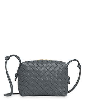 Bottega Veneta Small Loop Camera Intrecciato Leather Crossbody Bag In Thunder/gold