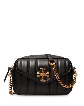Kira Quilted Leather Camera Bag in Black - Tory Burch