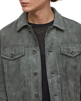 Andrew Slim Fit Leather Trucker Jacket