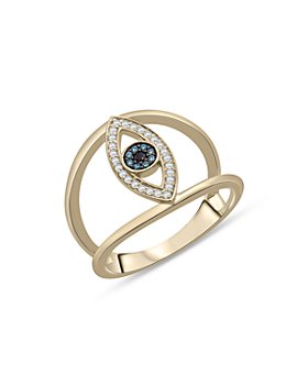 Bloomingdale's - Multicolor Diamond Evil Eye Ring in 14K Yellow Gold, 0.15 ct. t.w. - 100% Exclusive