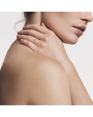 18K Yellow Gold Diamond Link Statement Rings