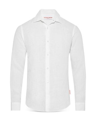 Giles Linen Textured Tailored Fit Button Down Shirt