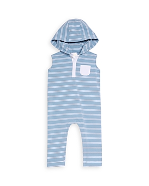 Bloomie's Baby Boys' Striped Hooded Coverall - Baby In Blue