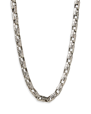 John Varvatos Men's Sterling Silver Artisan Distressed Link Chain Necklace, 24