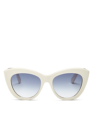 Ferragamo Women's Cat Eye Sunglasses, 53mm In Ivory/blue