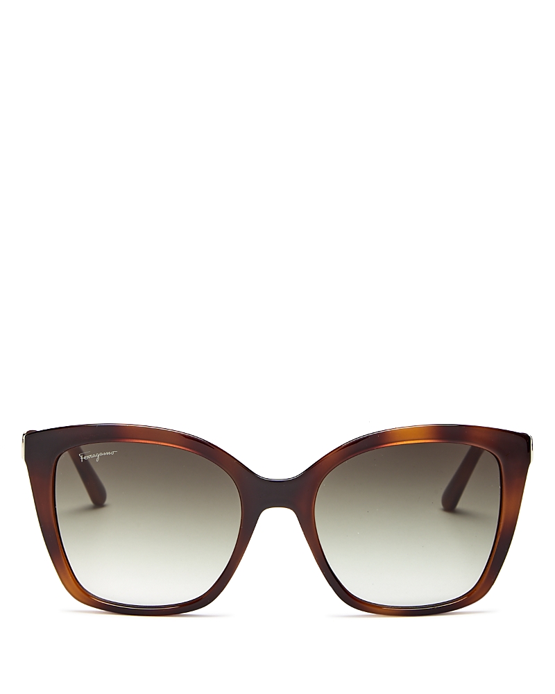 Ferragamo Gancini 54mm Rectangular Sunglasses In Tortoise/gray