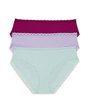 Natori Bliss Girl Briefs, Set Of 3 In Bright Berry/grape Ice/soft Mint